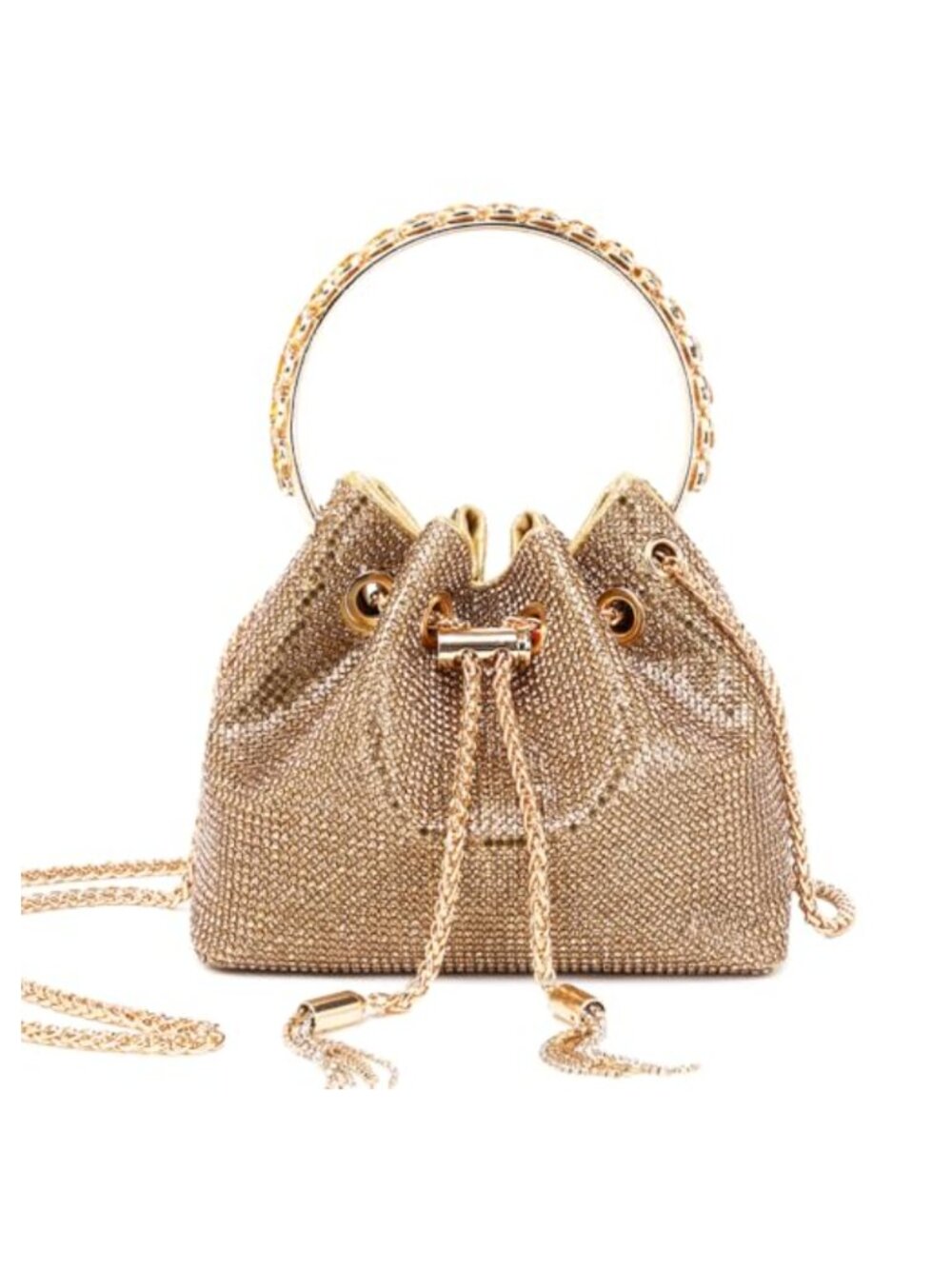 Rhinestone Evening Clutch Sparkly Crystal Bucket Purse Bling Crossbody Handbag